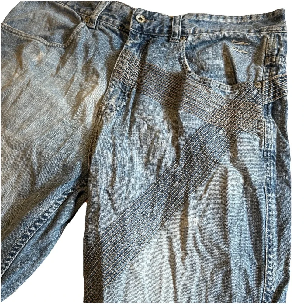 Rocawear Original Fit Jeans Mens 38 x30 Med Wash Baggy Denim Pocket Y2K‎ Hip Hop
